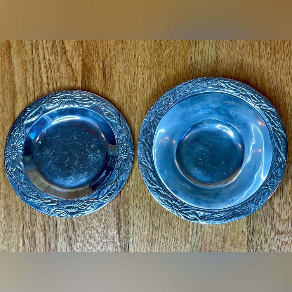 Hacienda Real Bowl and Plate set- pewter